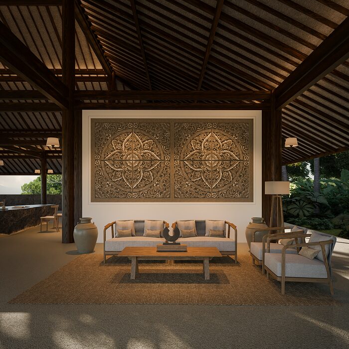 Handcrafted Balinese stone panel